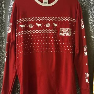 Pink Holiday High Neck Long Sleeve